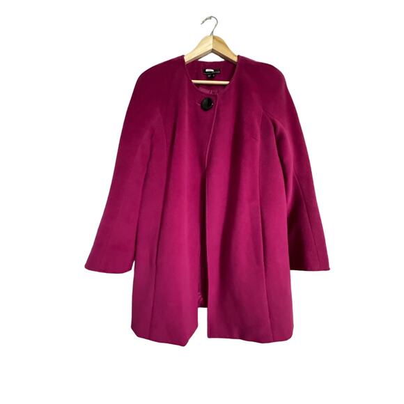 Laudrew Magenta Mid-Length Swing Coat Size 6 - Picture 1 of 13